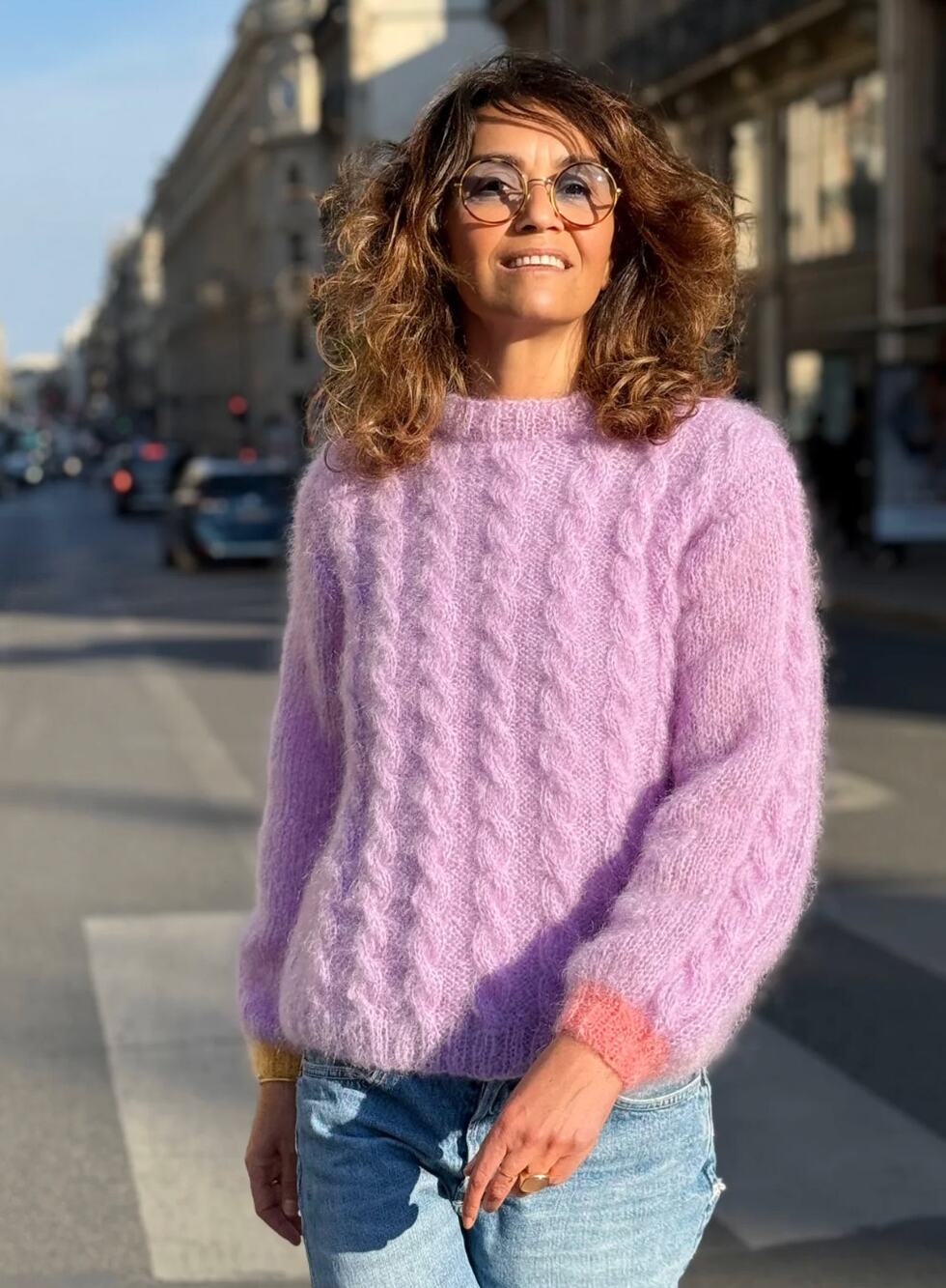NEW Rose Carmine Handmade Knit My Beautiful Sweater Torsades Pink Size: 1